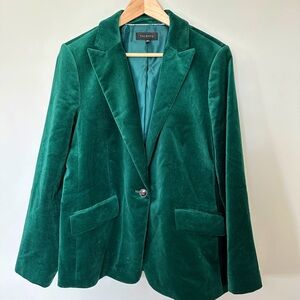 Emerald Green Velvet Blazer Talbots Size 16, Perfect for St Patrick’s Day